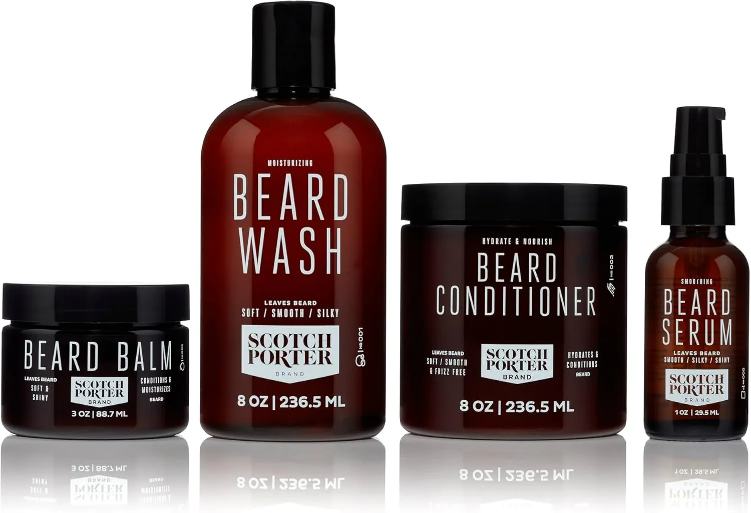 beard wash and conditioner bottles