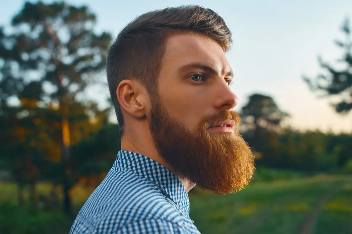 Full and defined beard