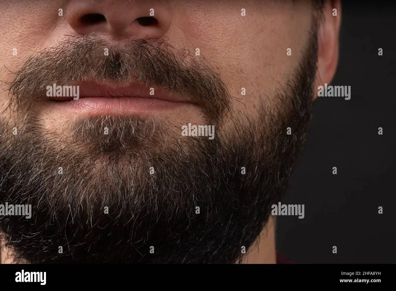man with well-groomed thin beard