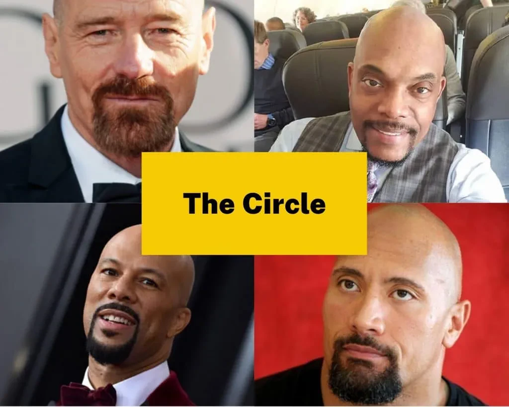 circle beard bald head